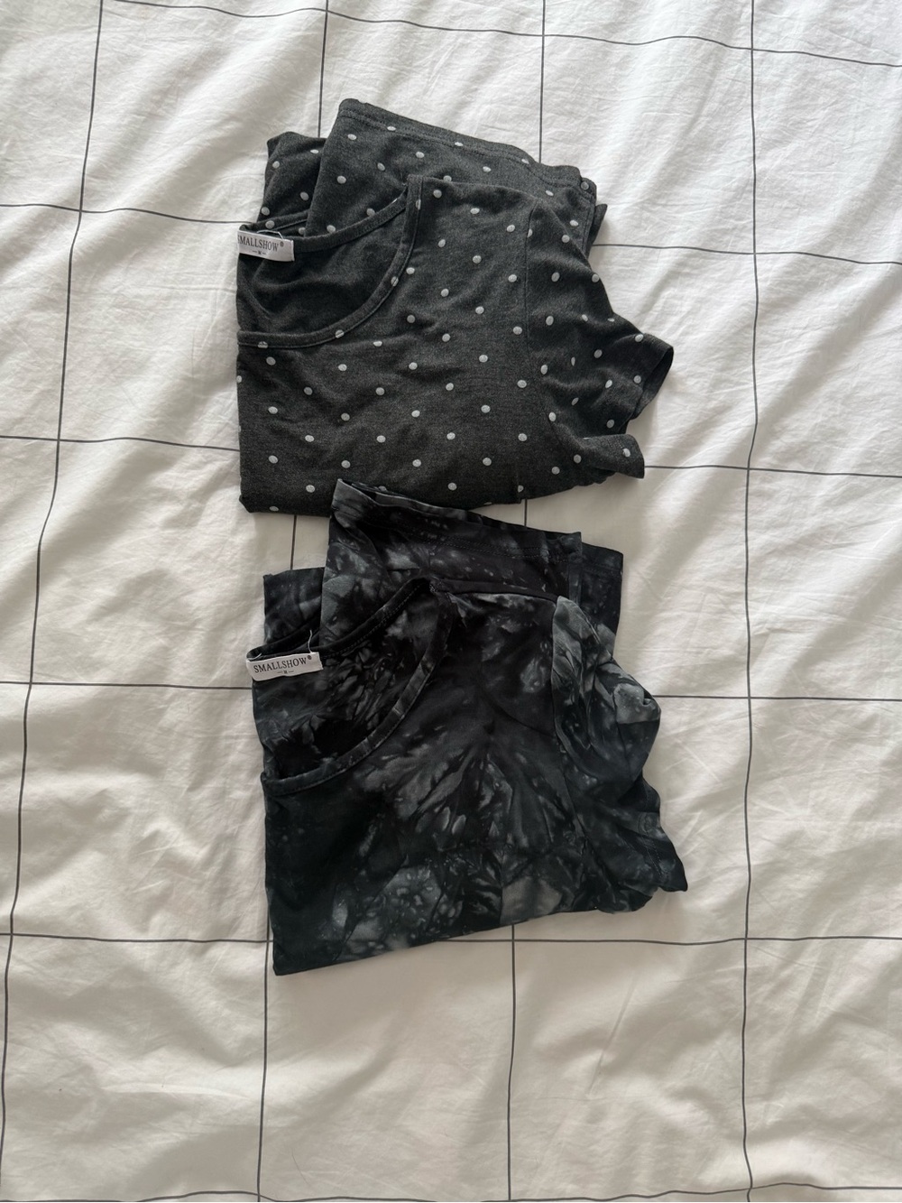 Maternity Grey Polka Dot and Tie-Dye Dresses - Bundle of 2